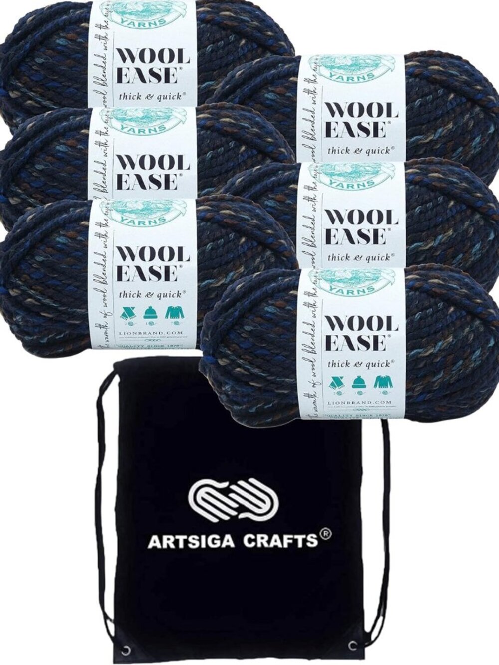 Cozy Thick & Quick Wool Yarn in Night Shadow - Perfect for Knitting & Crocheting